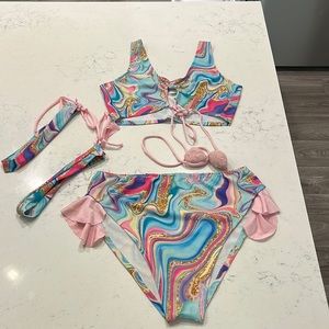 2 piece festival outfit with garters